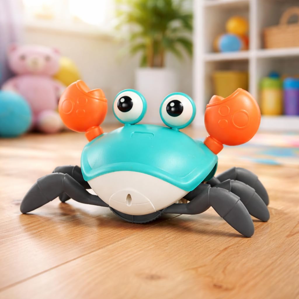 Crawling Crab Baby Musical Kids Toy with LED Lights and Rechargeable Battery