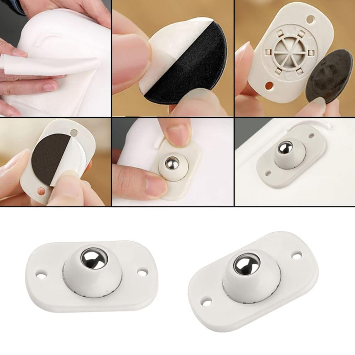 Self Adhesive Mini Swivel Casters Wheels 4 Pc