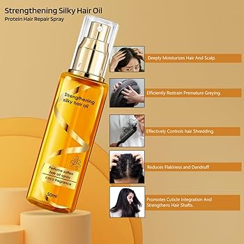 Moisturizing &amp; Strengthening Silky Hair Oil
