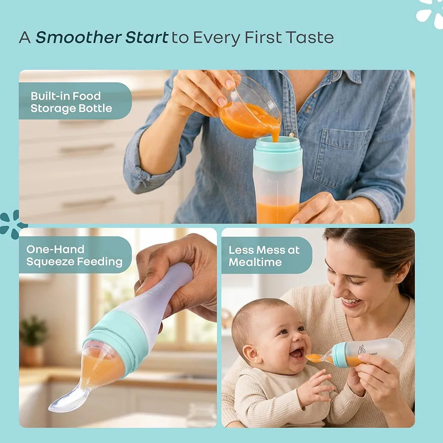 Baby Squeezy Food Grade Silicone Bottle Feeder for Baby Feeding