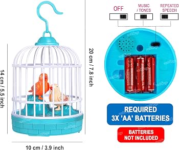 Lovely Talking Bird Cage for Kids with Light and Music Voice Controlled Induction Bird Mini Birdcage