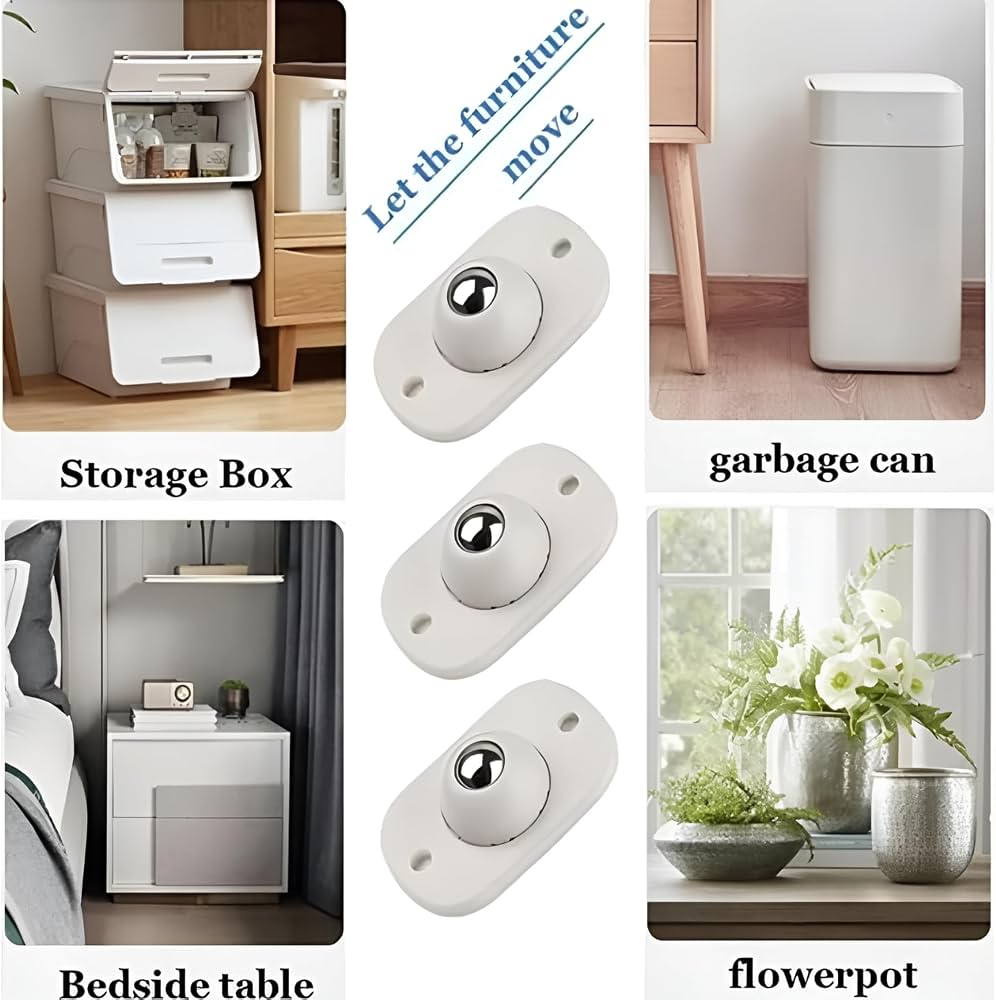Self Adhesive Mini Swivel Casters Wheels 4 Pc