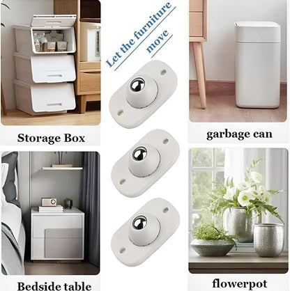 Self Adhesive Mini Swivel Casters Wheels 4 Pc