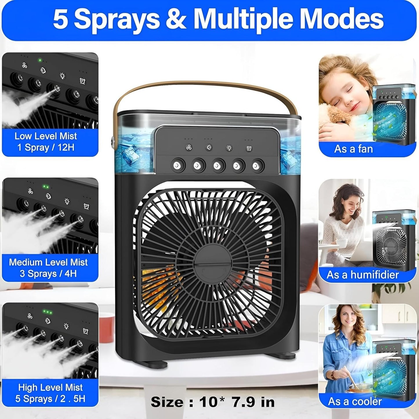 CoolMist Portable Humidifier Air Cooler Fan