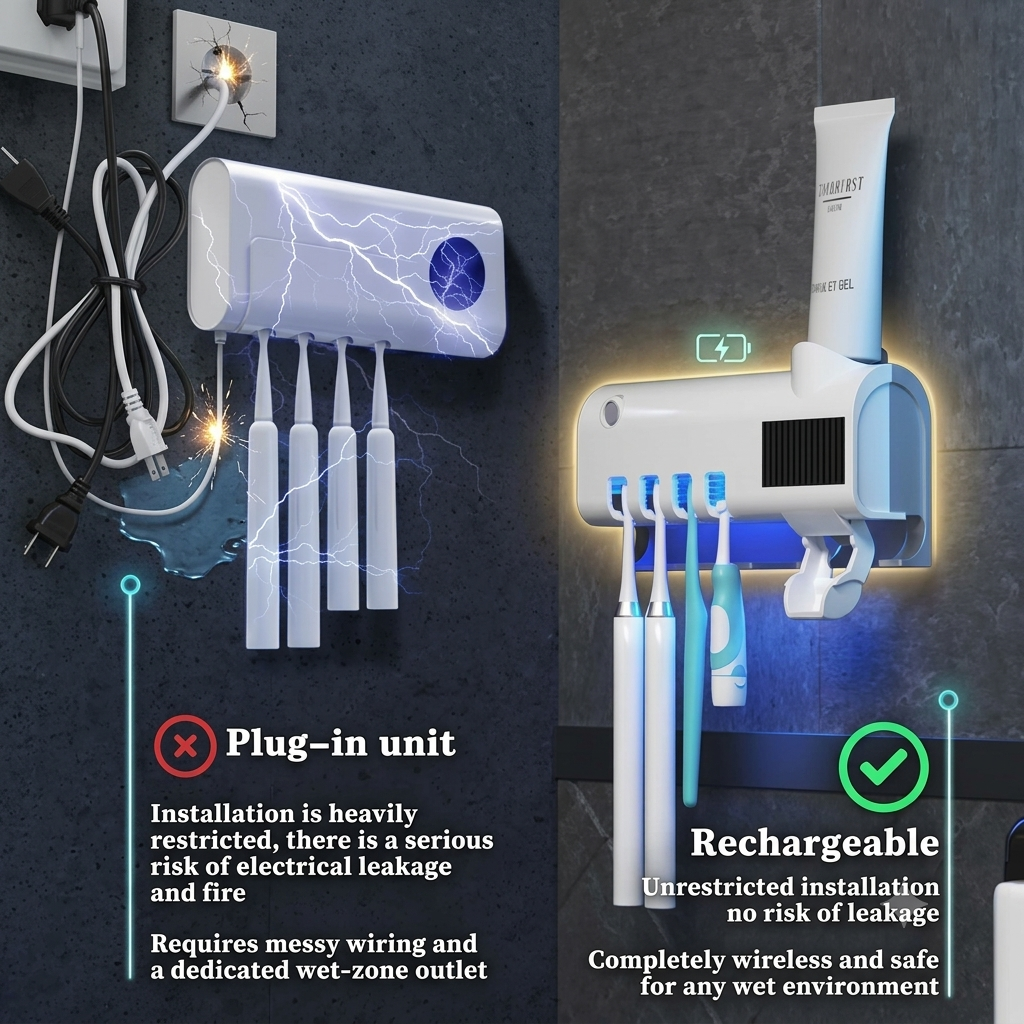 🦷 Smart UV Toothbrush Sterilizer & Toothpaste Dispenser