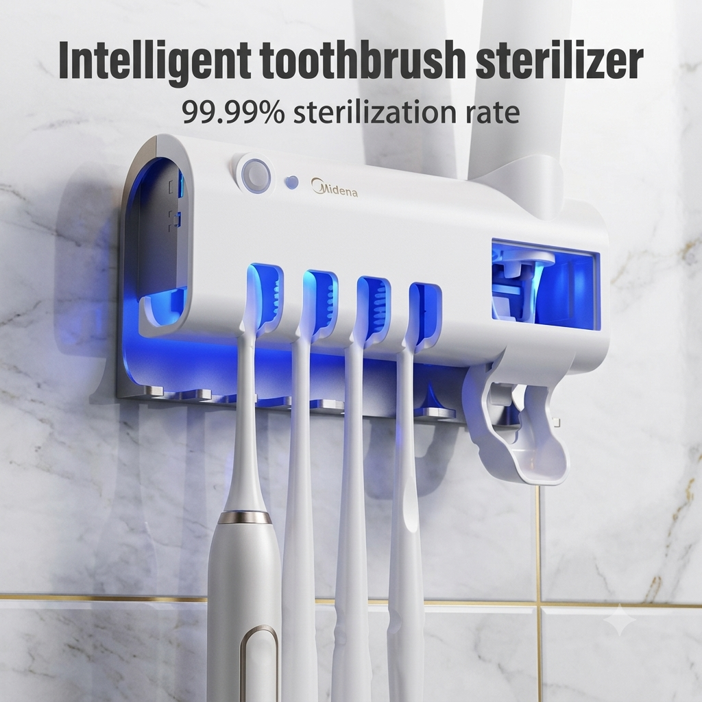 🦷 Smart UV Toothbrush Sterilizer & Toothpaste Dispenser