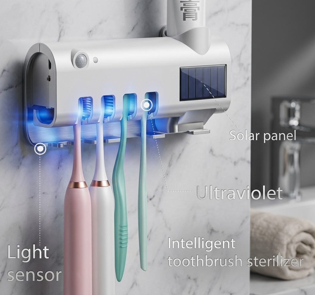 🦷 Smart UV Toothbrush Sterilizer & Toothpaste Dispenser