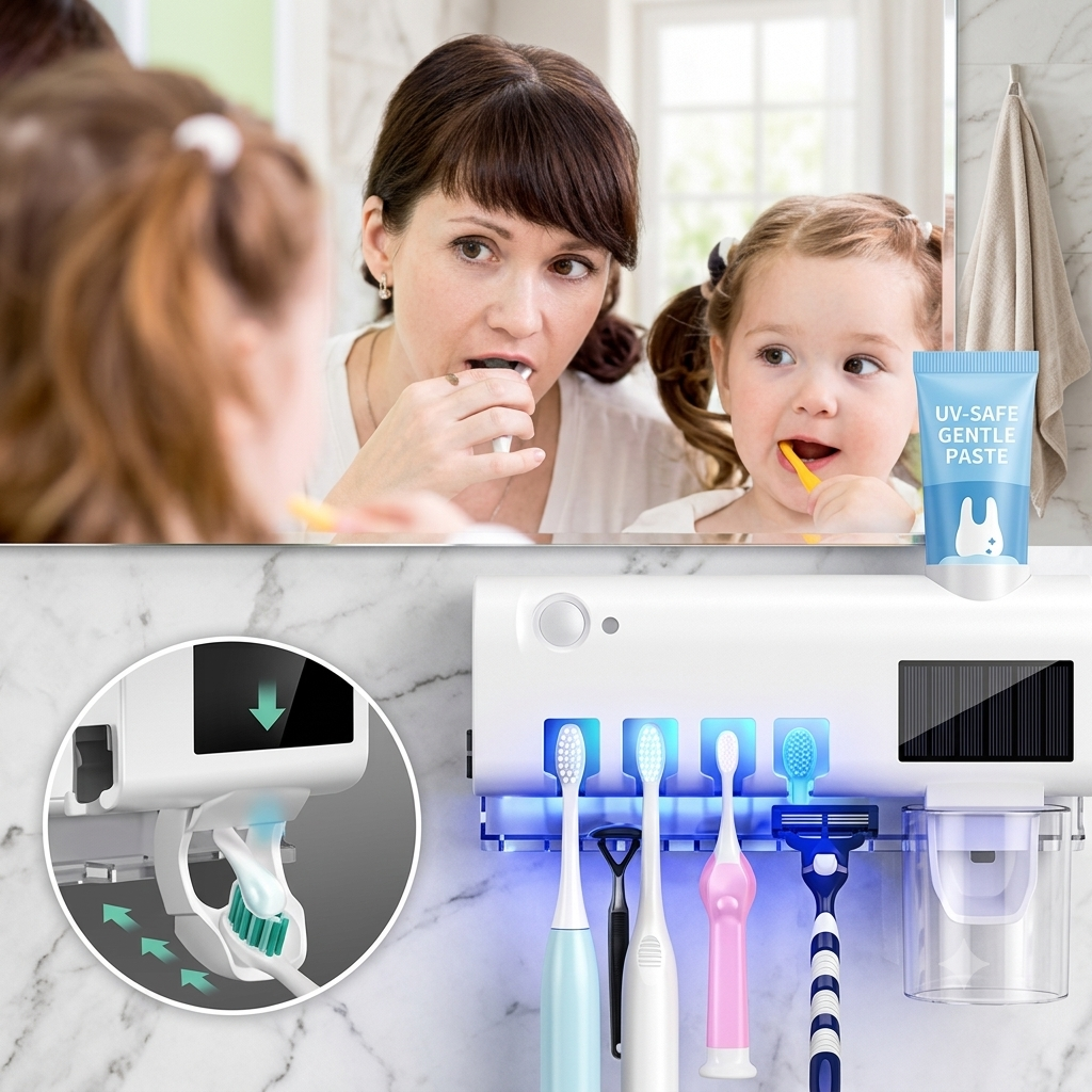 🦷 Smart UV Toothbrush Sterilizer & Toothpaste Dispenser