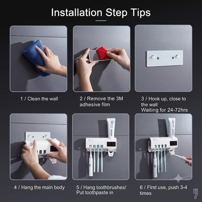 🦷 Smart UV Toothbrush Sterilizer & Toothpaste Dispenser