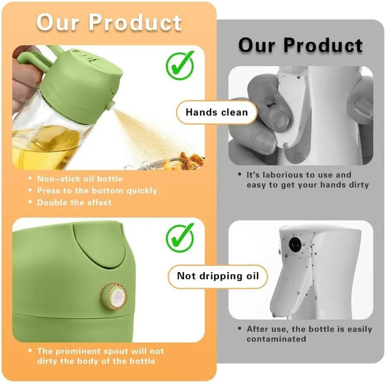 OilMaster 2-in-1 Glass Oil Spray Bottle