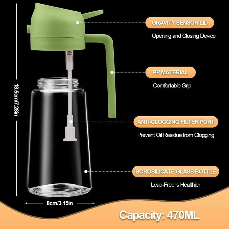 OilMaster 2-in-1 Glass Oil Spray Bottle